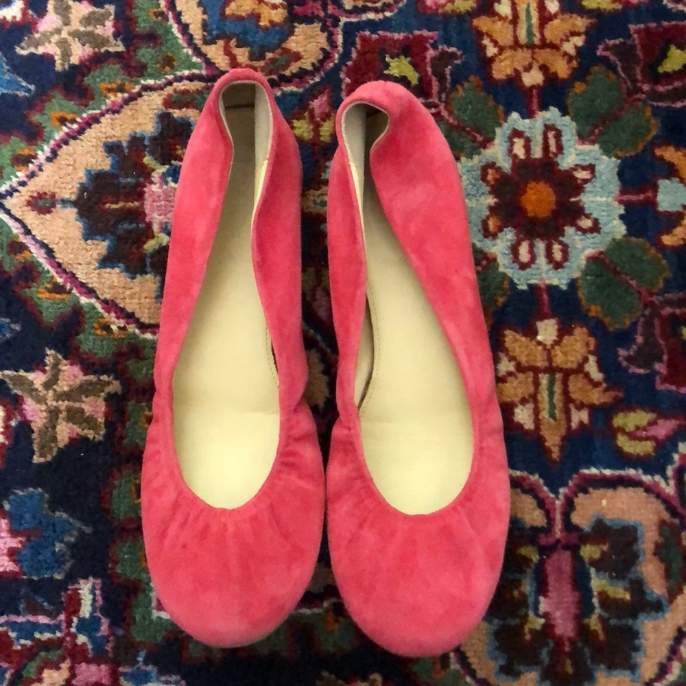J Crew red suede flats